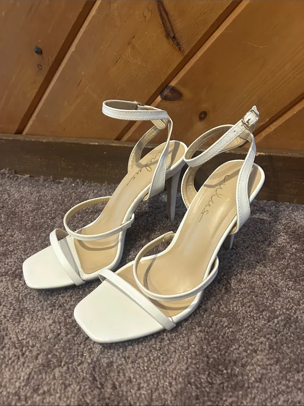 Lulus Leticiya White Ankle-Strap High Heel Sandals - Image 6