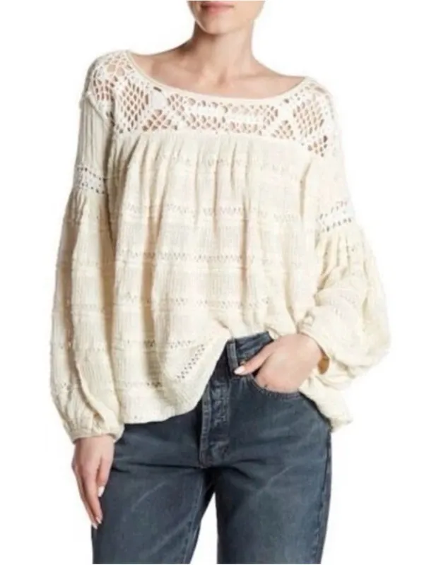 Free People Someday Crochet Sweater Size M - Image 4