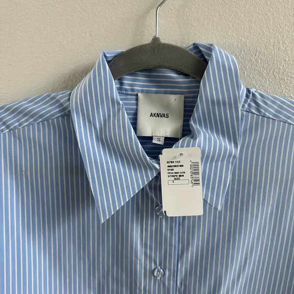 Aknvas Marina Tie Front Poplin Top Size Small New - Image 3