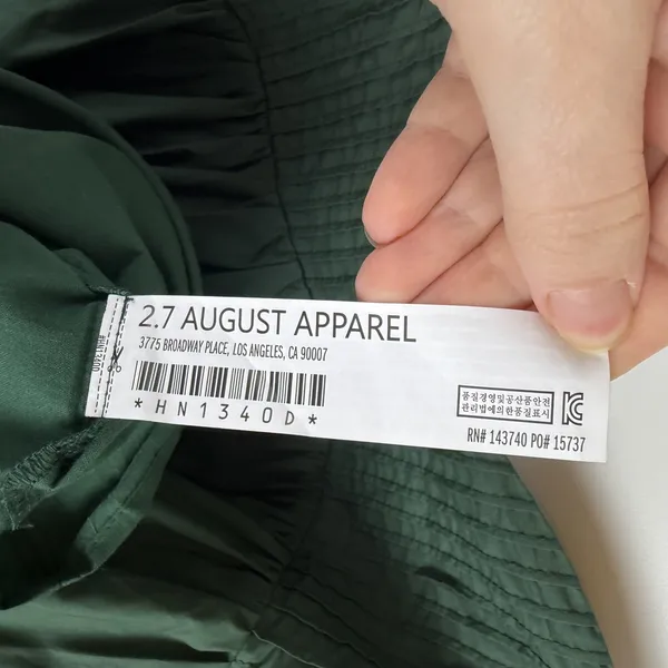 Hyacinth House‎ Tuckernuck Sasha Mini Dress XS Green Cotton Poplin Babydoll Puff - Image 8