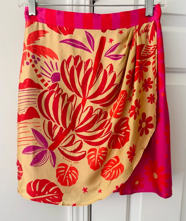 Farm Rio Wrap Slip Mini Skirt, Size XS - Image 6