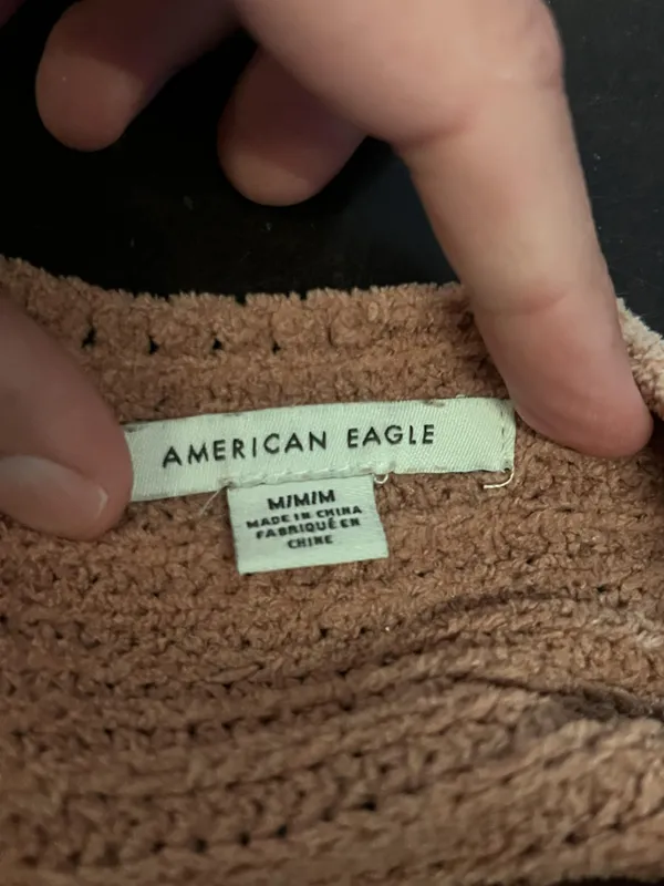American Eagle Sweater Tunic Womens Medium Yellow Waffle Knit V Neck Oversized - Image 7