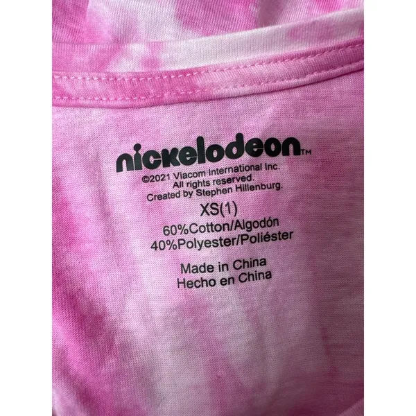 Nickelodeon SpongeBob Pink Tie-Dye Tank Top & Gray Fleece Shorts Size XS Women Juniors - Image 10