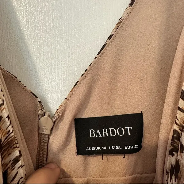 Bardot Ellie Faux Wrap Chiffon Dress Animal Python Print - Image 11