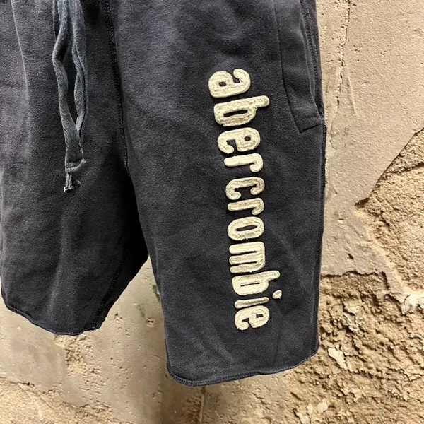 Vintage Y2K Abercrombie & Fitch Fleece Low Rise Navy Blue Sweatshorts S/M Lounge - Image 2
