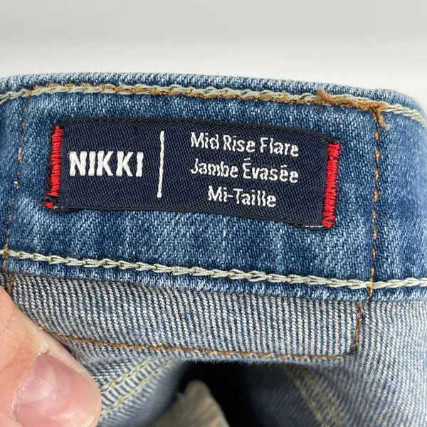 True Religion Nikki Mid Rise‎ Flare Jeans Women Size 26 Blue Denim Y2K - Image 4