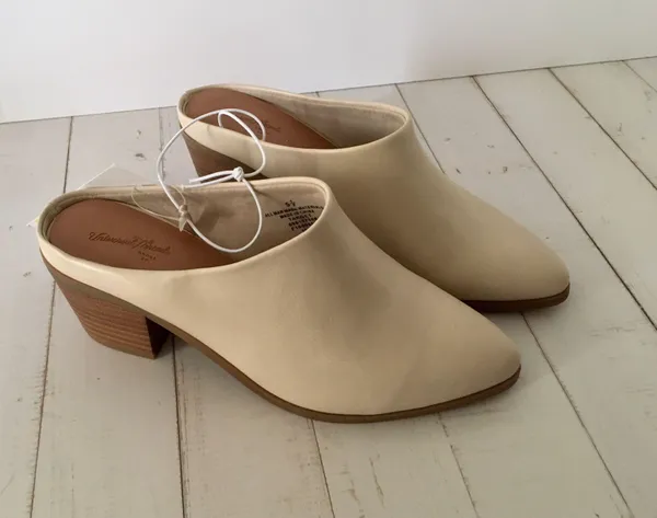 Heeled Mules, Size 5 1/2 Tan - Image 2