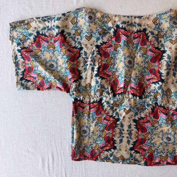 KAS New York Anthropologie Winterstar Mandala Print Blouse Women 6 Multi-Color - Image 5