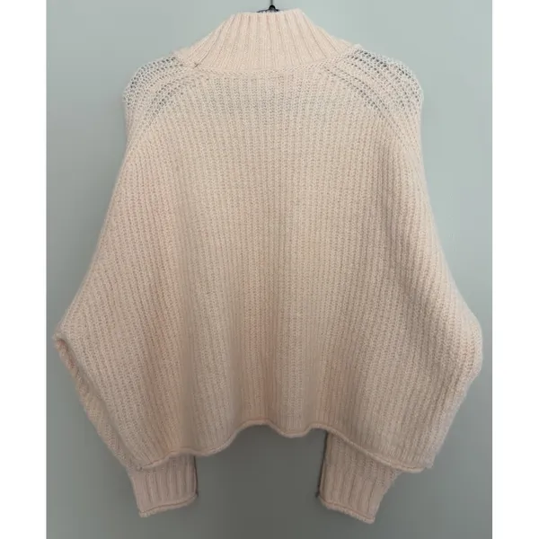 Pilcro Dawn Mock-Neck Chunky Sweater Cream/Peach Women's Size Large - Image 2