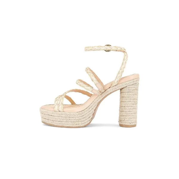 Dolce Vita Catina High Heels in Light Natural 8 with box Womens Platform Raffia - Image 4