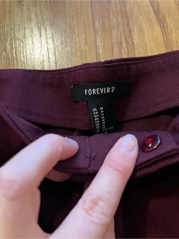 Forever 21 High-Waist Wine Bermuda Shorts - Image 3