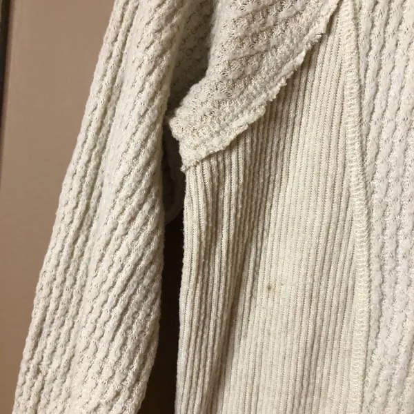 Anthropologie Eri +‎ Ali Waffle Thermal Sweater Cream Ivory Size Small - Image 8
