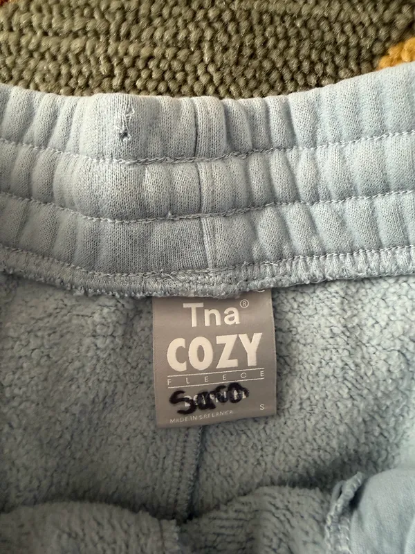 ABS Allen Schwartz Aritzia Tna CozyFleece Boyfriend Sweat Shorts Light Blue Women’s Size Small - Image 2