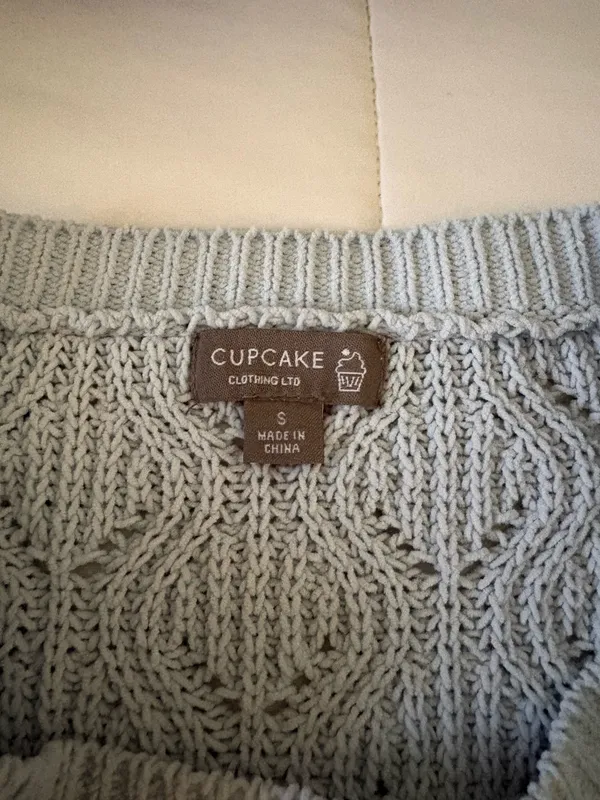 boutique sweater cropped wide arm Blue - Image 2