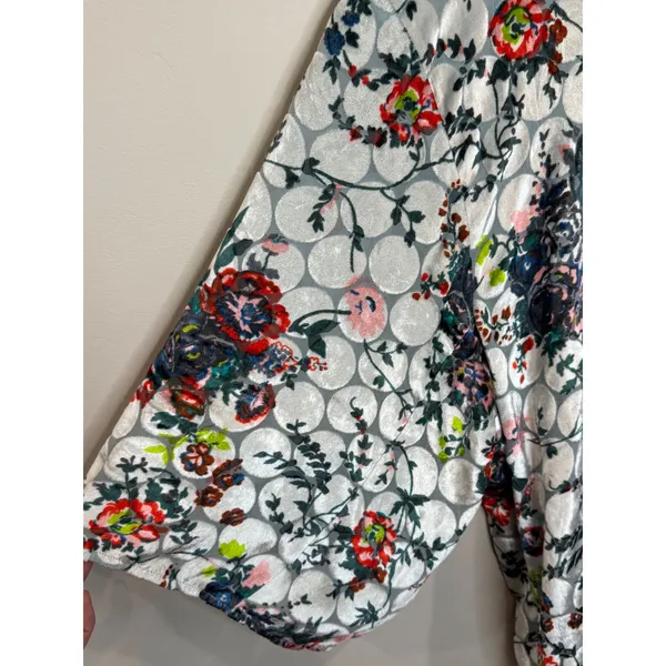 Maeve Anthropologie Umi Wrap Top Burnout Velvet Floral Multicolor Size XL - Image 3