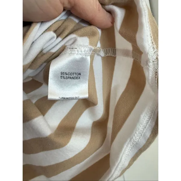 Sabo Skirt beige and white cotton tshirt size small - Image 5