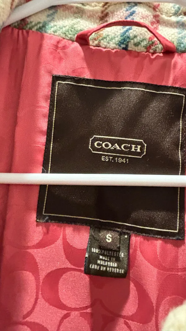 Coach wool plaid print coat - Image 7