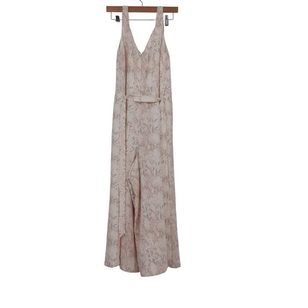 LOFT Outlet Womens Neutral Snakeskin Print Wide Leg Sleeveless Jumpsuit Size 10 - Image 4