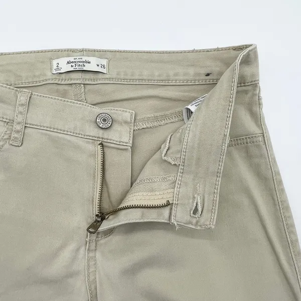 Abercrombie Fitch Women Pants 26 2 Skinny Beige‎ Twill Neutral Capsule Minimal - Image 6