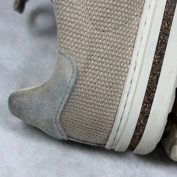 Birkenstock Bend Low Canvas Suede Sneakers Sandcastle Beige Tan 40 L9 M7 1031‎ - Image 9