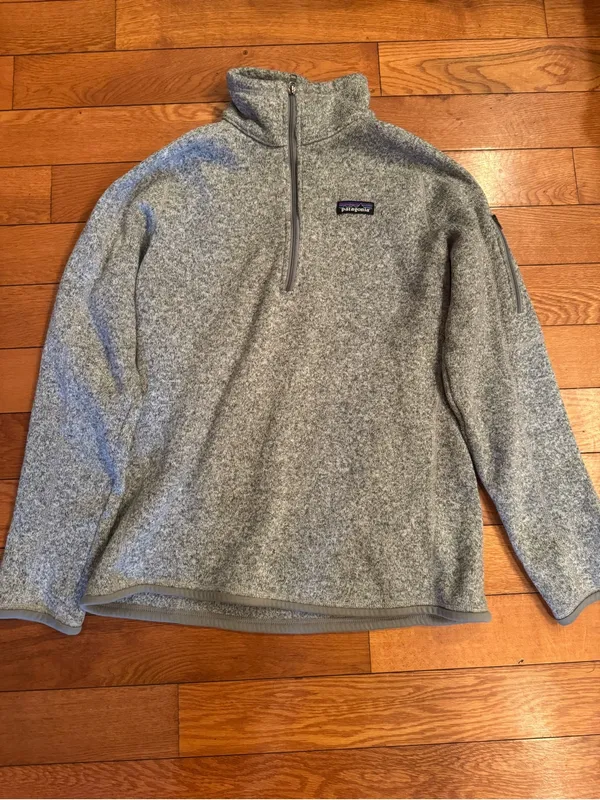 Patagonia Women's Better Sweater 1/4 Zip Fleece Pullover Size Large EUC GRAY - Image 2