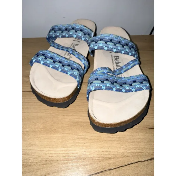 Birkenstocks Betula Women's Size 38 Blue Aztec Strap Comfort Casual Sandals NWT‎ - Image 4
