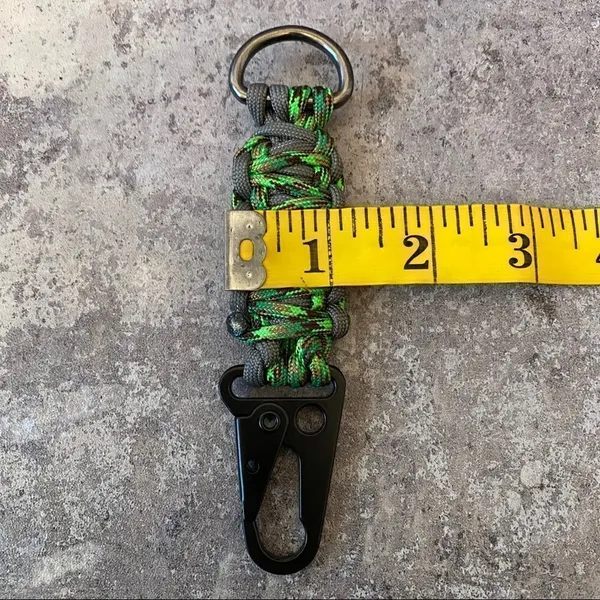 Paracord Keychain Handmade USA Unisex Sporty Green Grey NEW King Cobra - Image 13