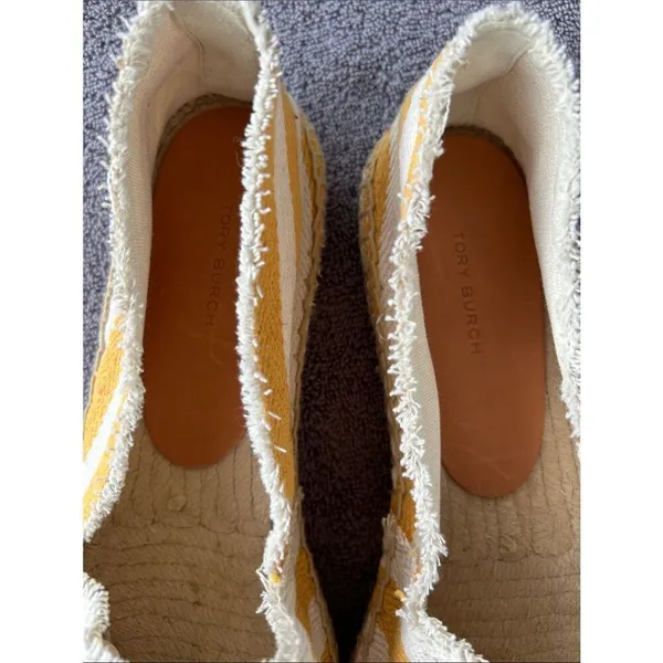 TORY BURCH Fray Stripe Espadrille Flat In Citrus, Size 11, NWOT - Image 8