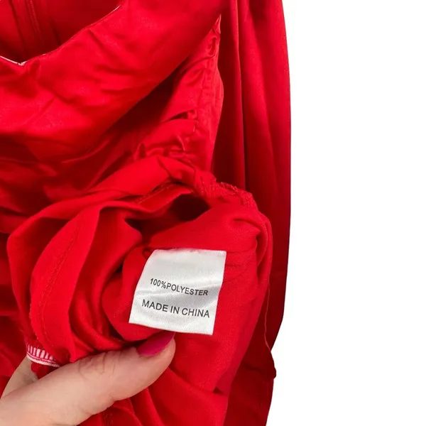 Hello Molly Red Off Shoulder Ruched Mini Dress Cocktail Womens Small AU 8 US 4 - Image 5