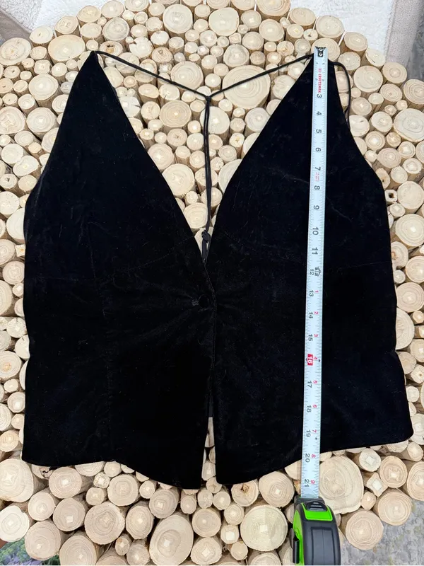 Zara plunge neck velvet V-Neck Sleeveless Top/vest. NWT Sz MD - Image 3