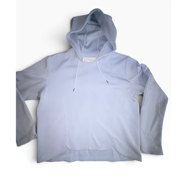 A. Putnam Women Lavender Pastel Purple Scalloped Hem Hooded Sweatshirt Size M - Image 3