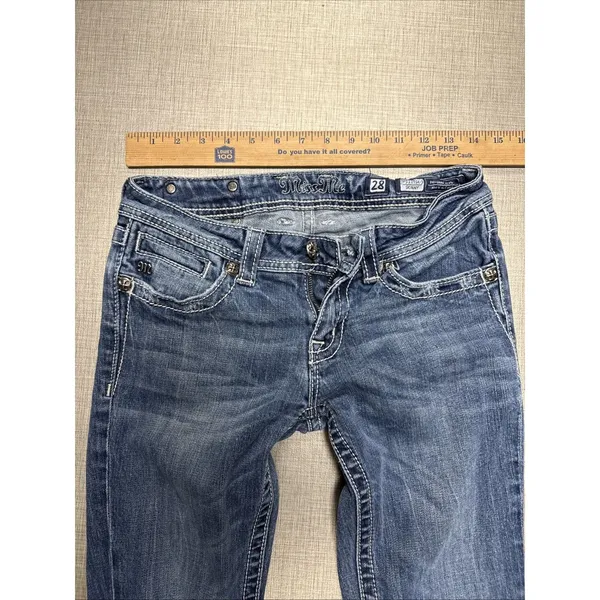 Miss Me Women’s Jeans Size‎ 28 x 32 Blue Skinny Embellished Wings Bling Y2k - Image 5