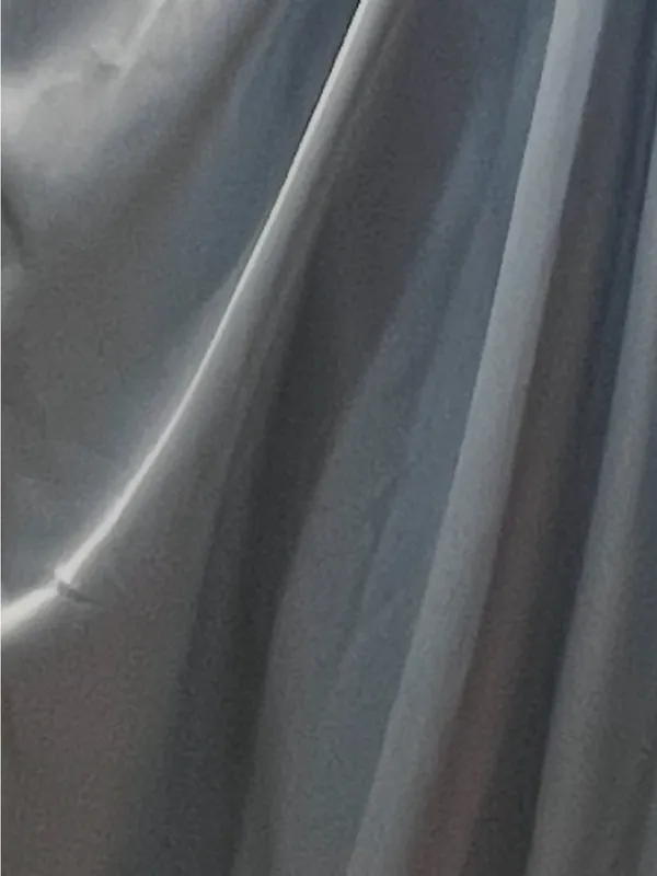 #225 Pale blue satin gown V-Neck Pleated Side Slit A-line Dress-XL/Size 14/16 - Image 9