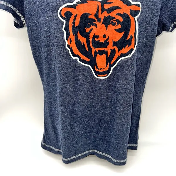 NFL Team Apparel Women's Speckled Chicago Bears Short Sleeve V-Neck T-Shirt-Sz L - Image 4
