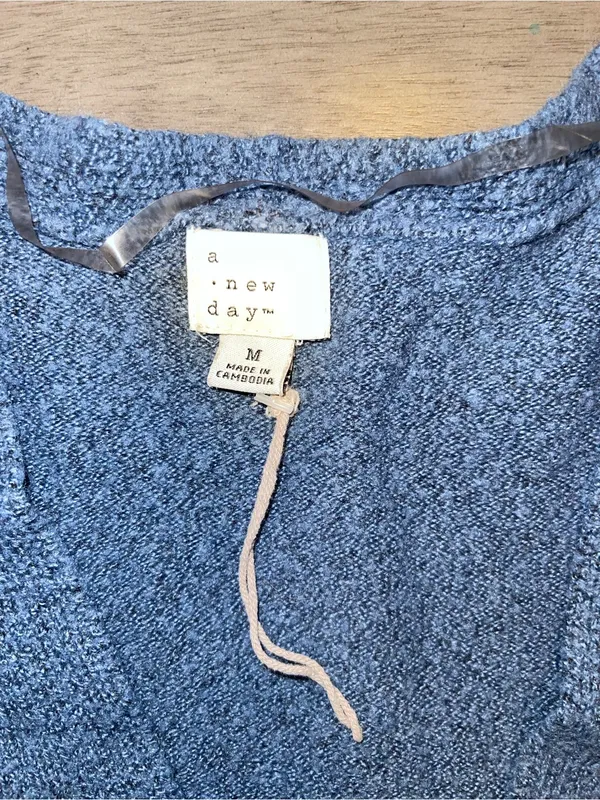 a new day Women's Blue Open Front Long Cardigan - Image 3