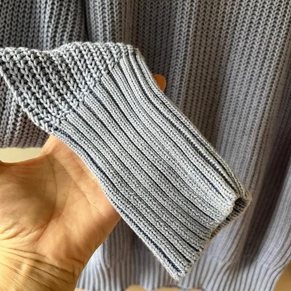 Free People Off Shoulder Cutout Pullover Chunky Knit Top Stretch Sweater, Size L - Image 9