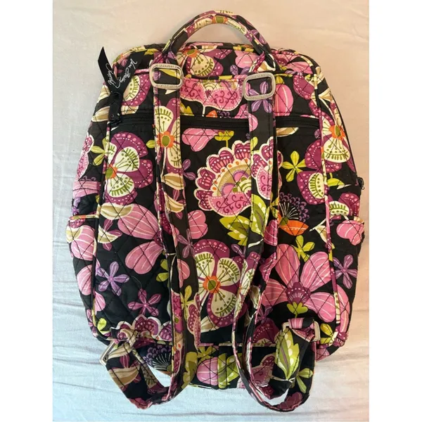 Vera Bradley Pirouette Pink Quilted Backpack Floral Laptop Travel Bag - Image 11