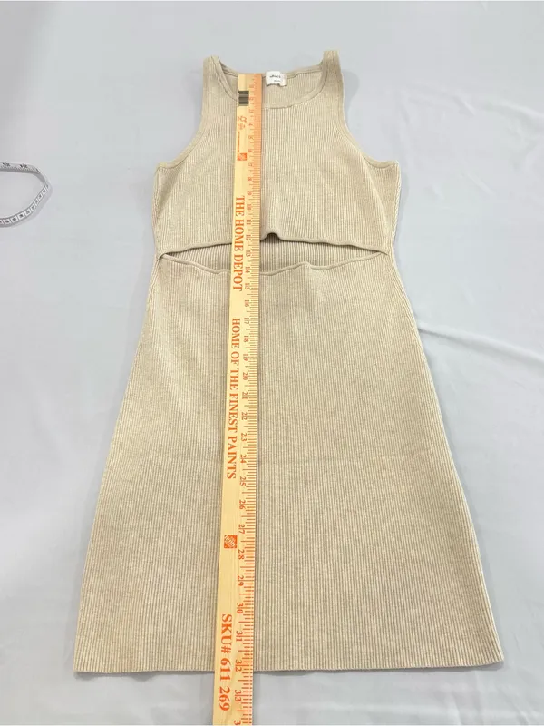 Aritzia WILFRED FREE‎ Bodycon Cut-Out Ribbed Eco Knit Mini Dress Large - Image 5