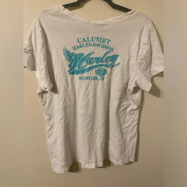 Womens White Graphic Scott‎ Jacobs Harley-Davidson Short Sleeve Tee Size XXL - Image 2