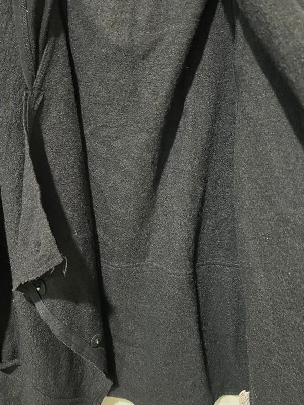 Free People Wool Blend Hood Asymetric Black Jacket Sz L - Image 10