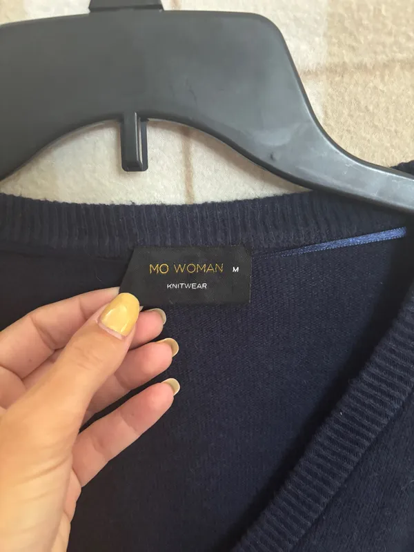 Navy Blue Women's Cardigan Size M - Image 2