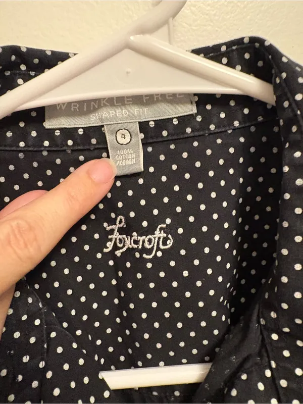 Black Polka Dot Button-Up Shirt - Image 3