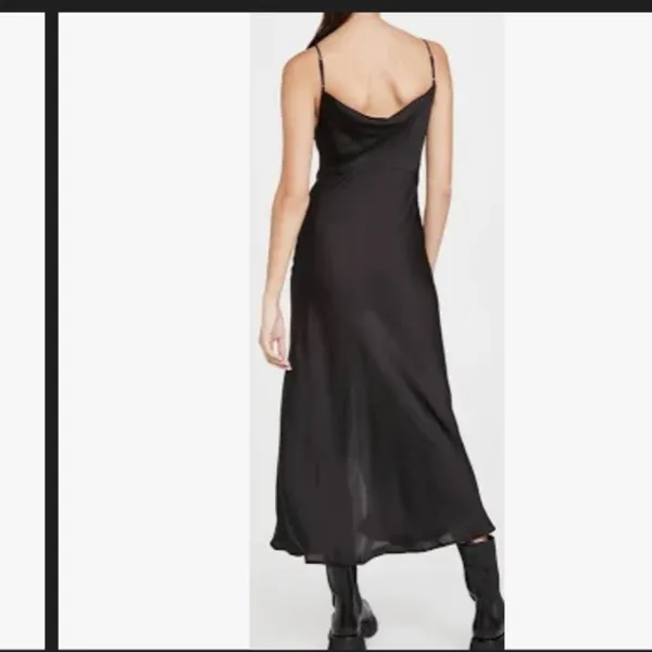 Free people smoke and mirrors slip dress satin evening party black Carolyn b 90s - Image 3