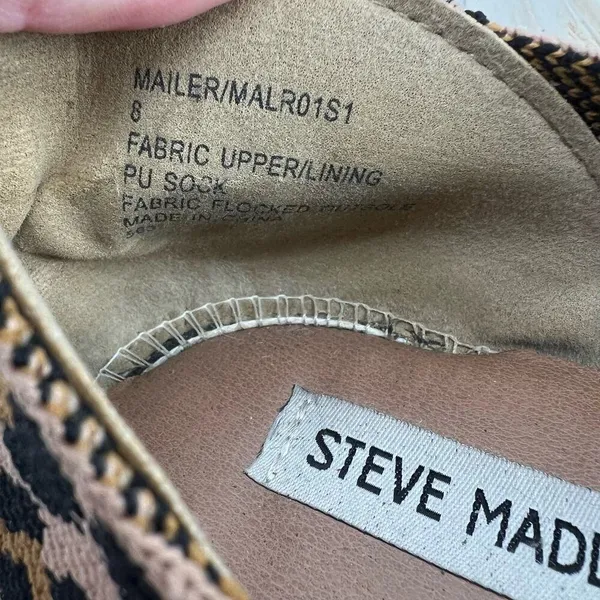 Steve Madden Mailer MALR01S1 Leopard Print Slip on sneaker Shoe Size 8 Knit Top - Image 6