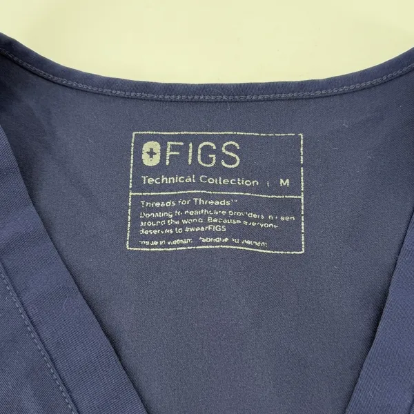 Figs Casma Three-Pocket Scrub Top Navy Blue Women M FW1100 V-Neck Short Sleeve‎ - Image 4