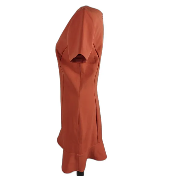 Women’s Ann Taylor Ruffle Hem Dress Coral Size 4 - Image 3