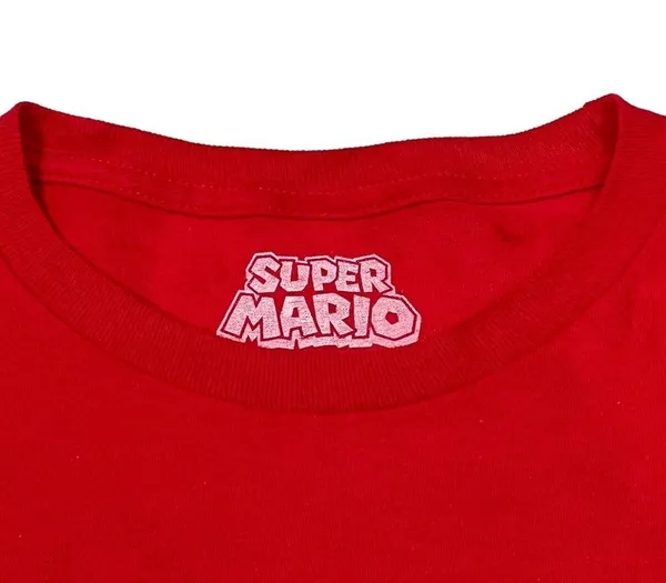 Nintendo Super Mario Long Sleeve T-Shirt Red Tee Crew Neck Video Game - Image 3