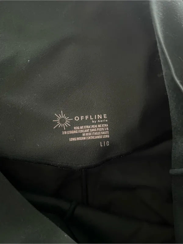 Offline by Aerie Dark Forest Green High Waisted Leggings Large Crossover - Image 6