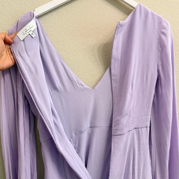 L'Academie The Pearl Mini Dress XS Lavender Ruched Soft Girl Coquette Feminine - Image 11