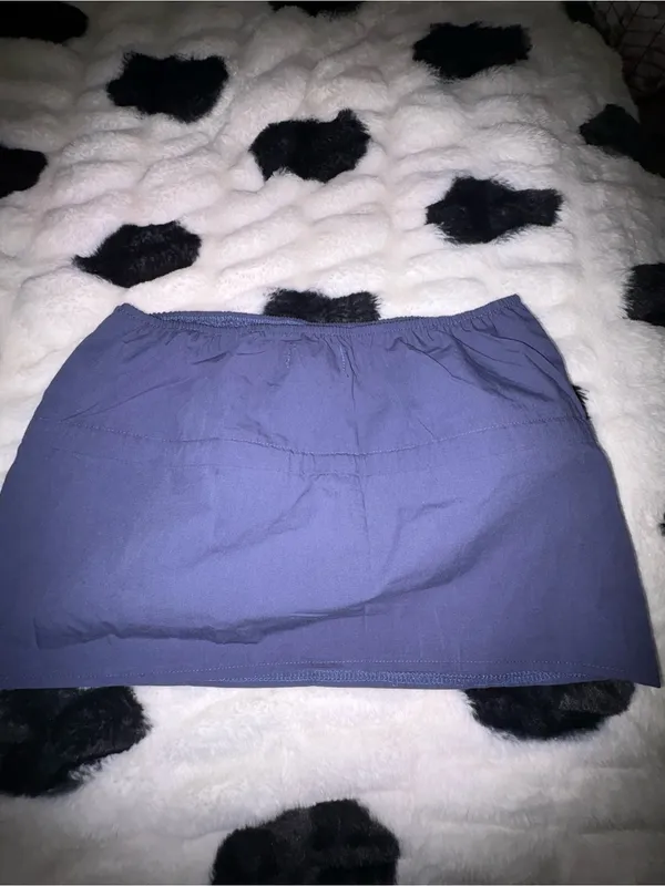 Edikted Navy Drawstring Mini Shirt - Image 2